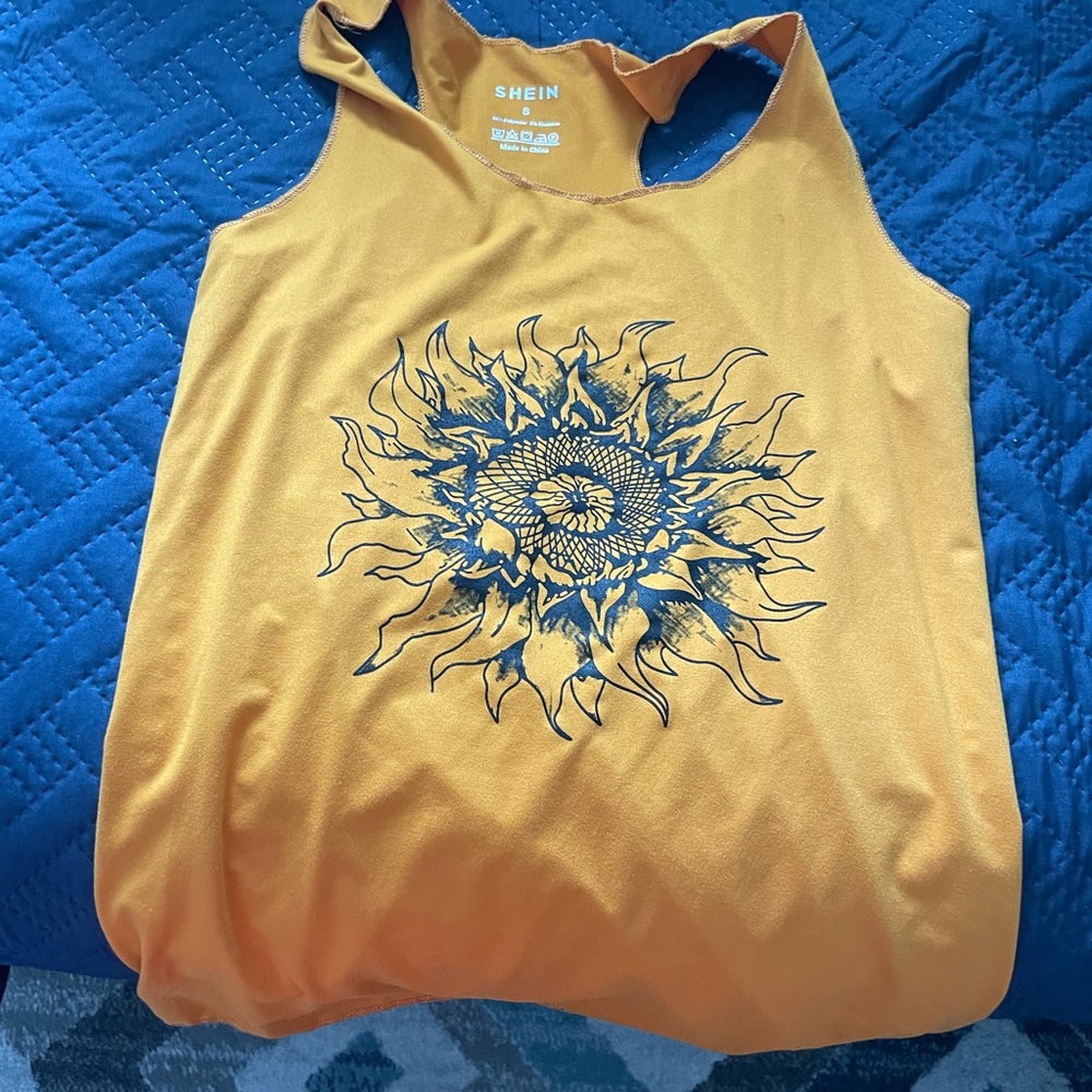 Gold sunflower tank